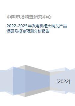 2022-2025年发电机组大铜瓦产品调研及投资预测分析报告